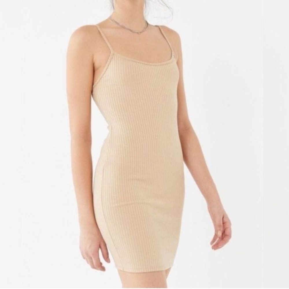 Urban outfitters ivory mia ribbed tank dress